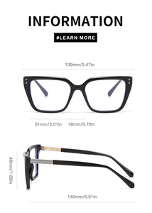 Partagas TR90 marco brillo polvo CP brazos resorte bisagra Anti luz azul bloqueo anteojos Marco de gafas ópticas para mujeres - Product Image 5