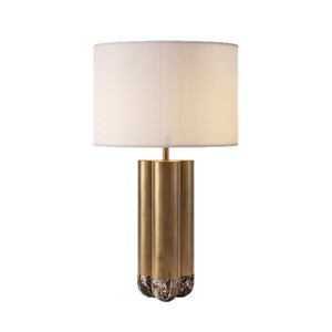 Lampe de table Tiworld avec base en métal doré, ampoule LED E27, commande par interrupteur, pour salon et chambre à coucher - Product Image 4
