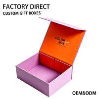 Caja de Embalaje Magnética de Papel Rosa y Morado de Lujo con Logotipo Personalizado, Caja de Regalo Rígida de Cartón para Productos de Cuidado de la Piel con Lámina Dorada