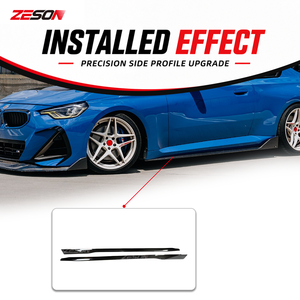 Extensiones de faldones laterales para <span class=keywords><strong>BMW</strong></span> Serie 2 G42 M240i 230i <span class=keywords><strong>220i</strong></span> Coupé M Sport Estilo AD Fibra de carbono seca Par <span class=keywords><strong>2021</strong></span>+ - Product Image 2