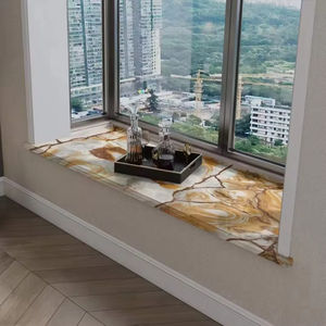 Piedra Natural pulida esmaltada oro blanco piedra de mármol de lujo Impresión de <span class=keywords><strong>Roma</strong></span> losa de mármol personalizada para encimeras - Product Image 5