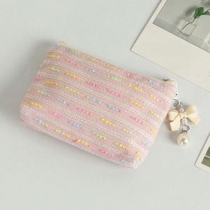 Petite pochette de rangement pour pièces de monnaie, porte-monnaie en tissu avec fermeture éclair, sac de voyage, mini portefeuille de poche pour fille, femme, cadeau cosmétique - Product Image 1