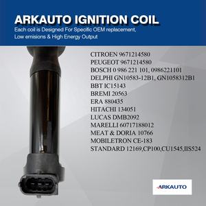 Pacco bobina di accensione ARKAUTO 9671214580 per CITROEN C1 C4 C3 DS3 C-ELYSEE <span class=keywords><strong>OPEL</strong></span> <span class=keywords><strong>Corsa</strong></span> F PEUGEOT 208 301 108 <span class=keywords><strong>2008</strong></span> 1.0 1.2 L3 - Product Image 4