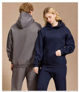 Unisex Straight for Fall Winter Fleece Lined Warm and Comfortable Long Sleeve Hooded Sweatshirt Sports Casual <b>Set</b> Solid Color - Product Image 3