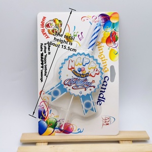 Q11 fábrica al por mayor ventilador <span class=keywords><strong>de</strong></span> papel patrón sorpresa Banner vela creativa fiesta cumpleaños pastel decoración vela - Product Image 5