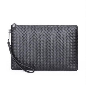 Bogia – sacs à main en <span class=keywords><strong>cuir</strong></span> PU pour hommes, Style de bureau en gros, ensembles de sacoches tressées noires à la mode - Product Image 2