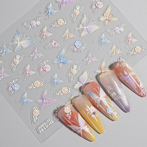 Pegatinas <span class=keywords><strong>de</strong></span> <span class=keywords><strong>Uñas</strong></span> con Diseño <span class=keywords><strong>de</strong></span> <span class=keywords><strong>Mariposas</strong></span> <span class=keywords><strong>y</strong></span> <span class=keywords><strong>Flores</strong></span> Holográficas 2026, Calcomanías <span class=keywords><strong>de</strong></span> Verano para Manicura DIY, Autoadhesivas - Product Image 5