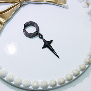 Star Shape <b>Clip</b>-on Earrings Stainless Steel For Men And Women Simple Style No Piercing Required Fashion Jewelry - Product Image 4