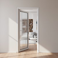 Porte battante en verre fini en alliage d'aluminium moderne, épaisseur 1,4 mm, couleur et taille personnalisées, avec garantie de 3 ans pour les appartements et les hôtels