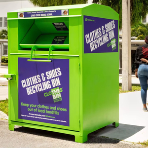 Contenedores <span class=keywords><strong>de</strong></span> Reciclaje <span class=keywords><strong>de</strong></span> Acero Galvanizado para Ropa Usada, Diseño Personalizado <span class=keywords><strong>de</strong></span> Fábrica, Ecológicos, Tipo Prensado, para Uso Público - Product Image 1