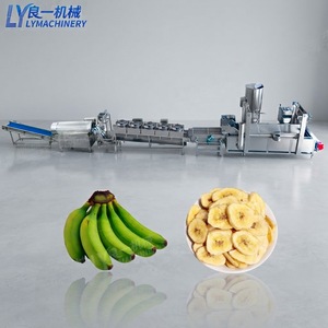 Chaîne de production de chips de <span class=keywords><strong>banane</strong></span> <span class=keywords><strong>plantain</strong></span> frites 100 <span class=keywords><strong>kg</strong></span>/h en acier inoxydable SUS304 avec épaisseur de découpe réglable - Product Image 1