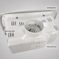 Chauffe-eau de salle de bain compact 3-en-1 à montage au plafond avec lampe chauffante, lumière LED et ventilateur d'extraction, chauffe-eau infrarouge pour salle de bain IPX4 SAA CE UL