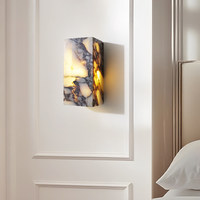 Applique murale LED de luxe moderne, style français, en marbre Calacatta Viola, pour hôtel, restaurant, couloir, hall, chevet, villa