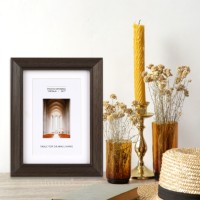 Marco de Fotos de Madera Oscura de Doble Uso para Decoración del Hogar, Exhibición en Mesa o Colgado en la Pared, Marco para Pinturas con Paspartú Blanco