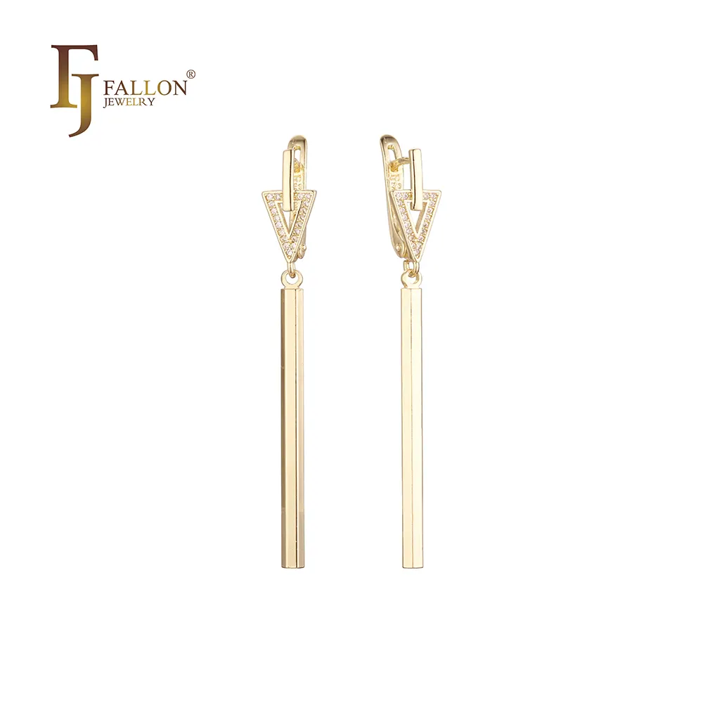 52202717 FJ Fallon moda takı uzun üçgen küpe 14K altın pirinç bazlı kaplama