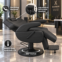 Chaise de Barbier Hydraulique Haut de Gamme Personnalisable en Cuir, Mobilier de Salon Inclinable, Rotatif et Réglable en Hauteur pour Hommes - Vente Chaude