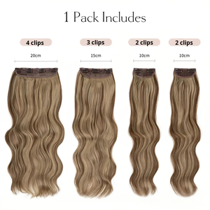 باروكة شعر مستعار من قطعة واحدة رائجة البيع عبر الحدود من تشجيانغ، طقم من أربع قطع، ألياف مقاومة للحرارة العالية، موجات الجسم والموجات المائية، كثافة 100% - Product Image 4