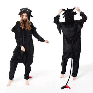 Pijamas de franela de actuación Nezha de animales de dibujos animados para niños, ropa de casa gruesa de una pieza Ao Binghou con trajes transfronterizos - Product Image 1