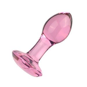 Niusida şifa kristalleri popo fiş taşlar cam pembe kalp cam popo anal plug - Product Image 5