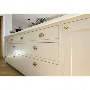 Meubles d'îlot de cuisine en laque de luxe sur mesure, cuisine blanche, armoires de cuisine modulaires de style shaker, ensemble complet avec évier - Product Image 5