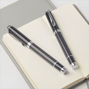 High-End Luxury Custom Logo Custom Brand Promotional Metal Ballpoint <b>Pens</b> Gift Set 0.5 mm Writing Width Carbon Fiber UV Printing - Product Image 4