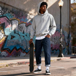 TKAN274 Design Print Hommes Surdimensionné Streetwear Hoodies De Luxe Coton À Capuche Blanc Épais Polaire Poids Lourd 450Gsm Hoodies - Product Image 2