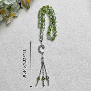 33pcs 10mm Cracked <b>Glass</b> Muslim Prayer <b>Beads</b> Islamic Tasbih Dhikr Rosary <b>Bracelet</b> for Daily Worship Meditation - Product Image 3