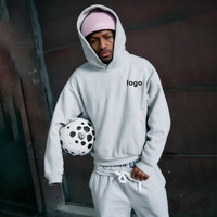 Setelan Olahraga Hoodie dan Celana Jogger Bergaris dari Kain French Terry dengan Bordir dan Cetakan Katun Anti-bakteri Kustom