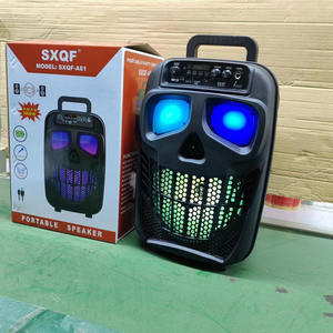 SXQF Nouveau Haut-parleur LED coloré 8 pouces en forme de tête de mort pour extérieur, avec microphone, télécommande, subwoofer, étanche IPX5, commande vocale - Product Image 5