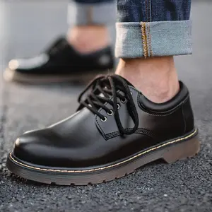 पुरुषों के लिए मैडेन लेदर प्लेटफ़ॉर्म जूते काले आउटडोर इतालवी औपचारिक जूते मूल डिजाइनर एंकल बूट कैज़ुअल पुरुषों के बिजनेस जूते