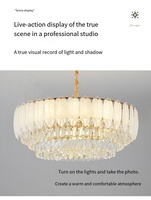 Lustre contemporain en fer à feuilles de cristal LED encastré IP65 de luxe moderne pour salon et salle à manger