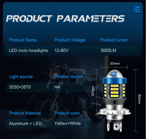Nieuwe 9-80V Ba20d P15d Led Rijden Mistlampen High <span class=keywords><strong>Lo</strong></span> Beam Geel En Wit Motorfiets Koplampen Voor Scooters - Product Image 5