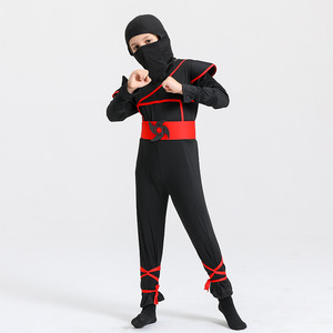 Costume da Ninja Nero Unisex per Bambini, Stile Anime, per Spettacoli Teatrali e Feste a Tema - Product Image 2