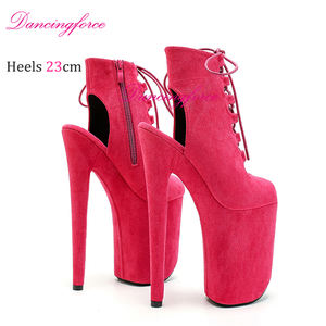 Zapatos de baile para mujer, zapatos de baile en barra, <span class=keywords><strong>sandalias</strong></span> romanas de 23cm, botas, botines de tacón alto con plataforma, botas cortas de <span class=keywords><strong>caballero</strong></span> Sexy con punta abierta - Product Image 3