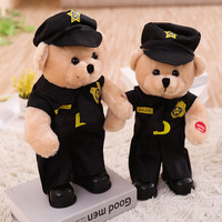 Peluches personnalisées pour enfants, jouet en peluche, cadeau d'anniversaire, dessin animé, police, ours en peluche