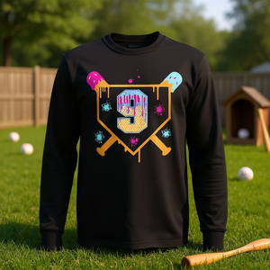 Camiseta de manga larga con diseño de béisbol para el 9º cumpleaños, regalo para niños de 9 años - Product Image 3