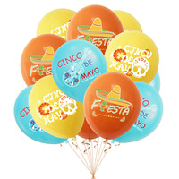 Set de Decoración para Fiesta Temática Mexicana, Cinco de Mayo, Día de Muertos, Banderines y Globos de 12 Pulgadas, Oferta con Descuento para Festivales Mexicanos