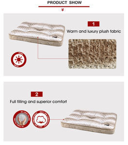 Tapis de caisse en peluche Curl pour chiens chats doux fausse fourrure respirant Rectangle coussin hiver Cage pour animaux de compagnie laine PP disponible petites tailles XL - Product Image 4