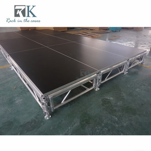 Adjustable Variable Height Quick Assembly Black Non-slip Aluminum <b>Stage</b> - Product Image 4