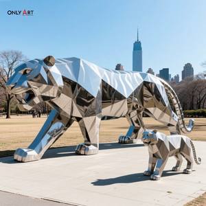 Onlyart Factory Profession Design et Statue de tigre géante en acier inoxydable en métal moderne sur mesure pour les projets de <span class=keywords><strong>zoo</strong></span> - Product Image 2