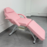 Table de massage et de soin pour hôtel, chaise de tatouage réglable avec lit de barbier offert, équipement de spa et salon en cuir PU pliable et confortable