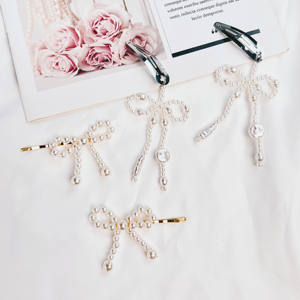 Elegante Haarclip Met Witte Imitatie Parel Zoete Chique Haaraccessoire Voor Vrouwen - Product Image 5