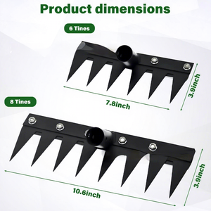 Râteau à désherbeur LTJY transfrontalier 6/8 dents, robuste, à long manche, en acier au carbone et acier inoxydable, outil <span class=keywords><strong>de</strong></span> jardinage - Product Image 2