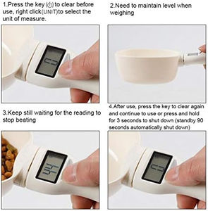 Balance et tasse à mesurer automatique intelligente pour animaux de compagnie (chats et chiens) avec un design élégant, portable, en ABS et écran LED blanc - Product Image 5
