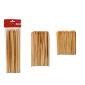 Brochettes jetables en <span class=keywords><strong>bambou</strong></span> long de marque personnalisée OEM pour barbecue facile, fête, camping, fruits, nourriture, emballage en sac - Product Image 1