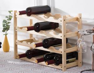 Estante para vino, armario de madera de bambú, 10 botellas, bodega, estantes de almacenamiento, estante para botellas de vino, soportes de exhibición, soporte para <span class=keywords><strong>accesorios</strong></span> de Bar - Product Image 5