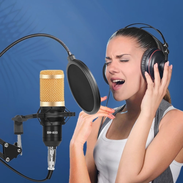 Profession 192Khz/24bit BM 800 Condenser Microphone Kits with Sound Card for Live Singing Studio Recording