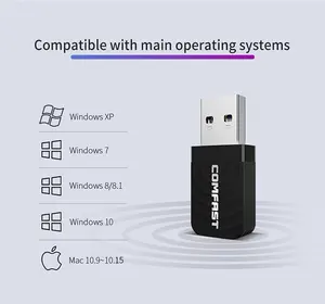 Hot Sale Comfast 1300Mbps 802.11ac RTL8812BU USB Wifi Adapter 2.4g 5ghz Wireless Wi-Fi Dongle For PC CF-812AC