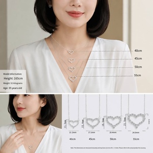 Collier Cœur Médaillon en Moissanite VVS GRA 1.5MM Micro-Pavé, Plaqué Or 14K, Design Creux, Écologique et Tendance - Product Image 6