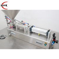 HZPK G1WGD Cylindre d'emballage semi-automatique Bouteille de détergent Cosmétiques Sauce au miel Huile d'olive Eau Pâte liquide Machine de remplissage